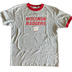 NWOT Wisconsin Badgers NCAA Ringer Tee Adult Large